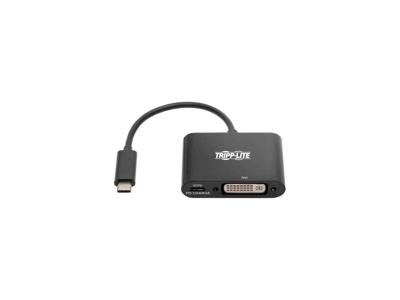 Tripp Lite USB C to DVI Adapter w/PD Charging 1080p Black USB Type C to DVI (U444-06N-DB-C)