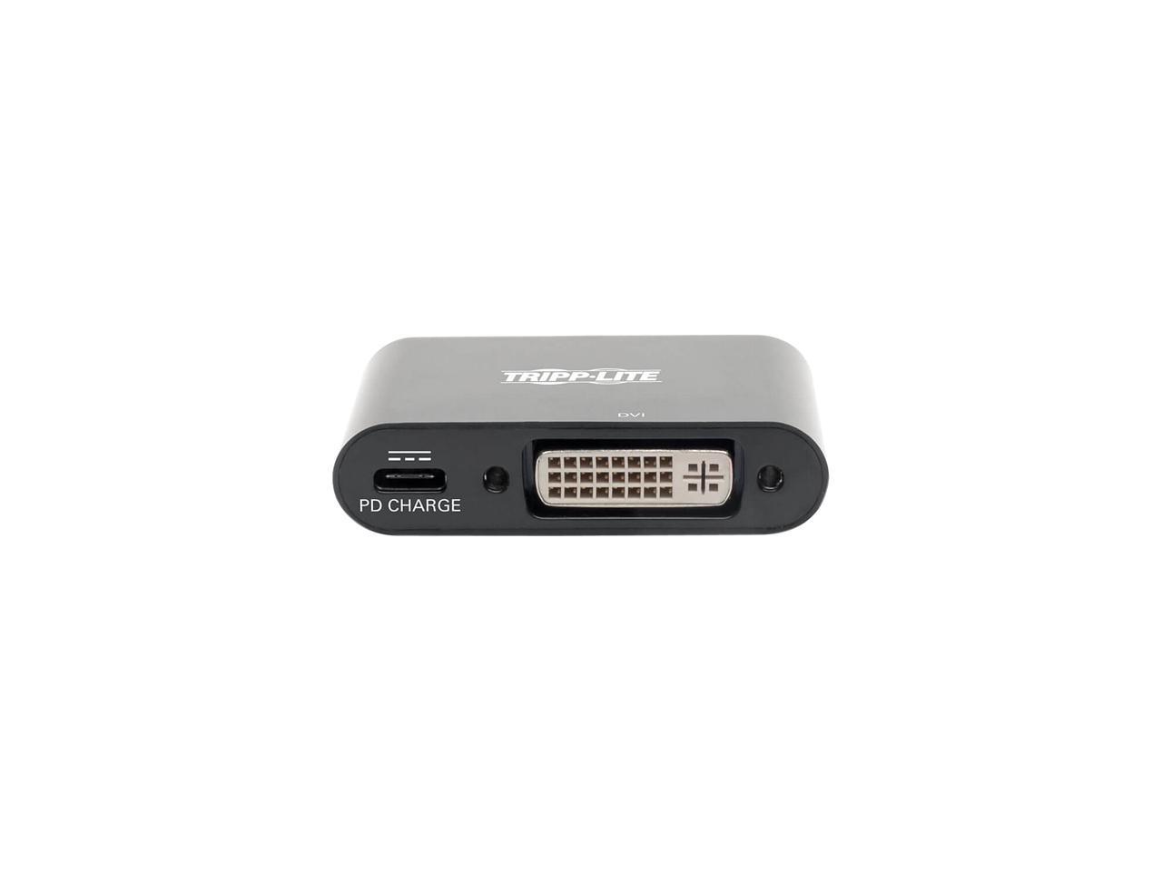 Tripp Lite USB C to DVI Adapter w/PD Charging 1080p Black USB Type C to DVI (U444-06N-DB-C)