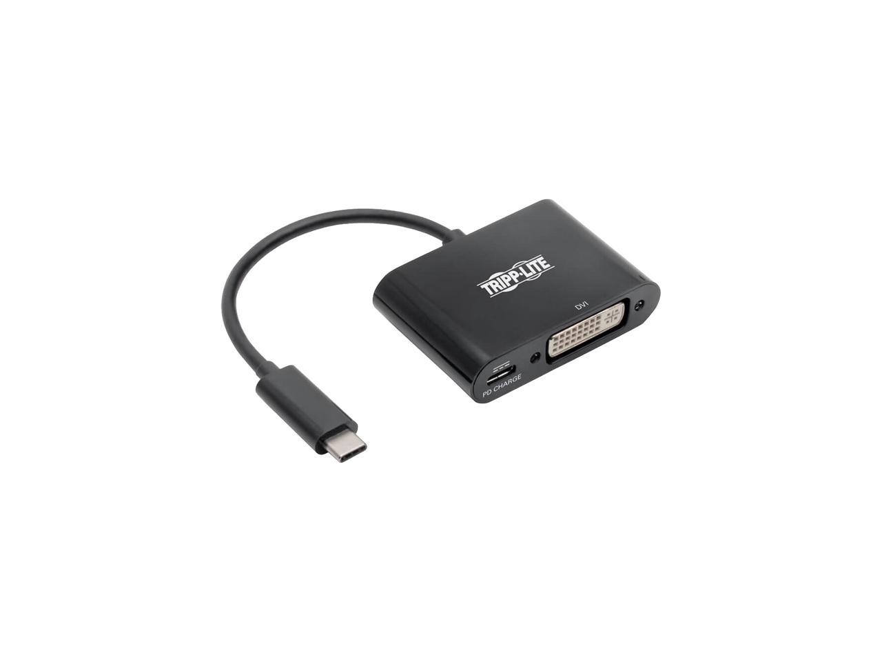 Tripp Lite USB C to DVI Adapter w/PD Charging 1080p Black USB Type C to DVI (U444-06N-DB-C)