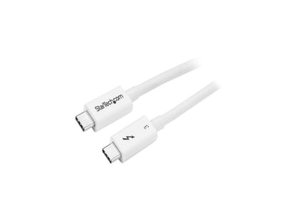 StarTech.com TBLT34MM50CW Thunderbolt 3 Cable – 1 ft /0.5m – White – 4K 60Hz – 40Gbps – Passive – Thunderbolt Cable – USB Type C Charger