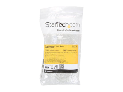 StarTech.com TBLT3MM2MW Thunderbolt 3 Cable - 6 ft / 2m - White - 4K 60Hz - USB C Charger - USB C to USB C Cable - USB-C Charge Cable