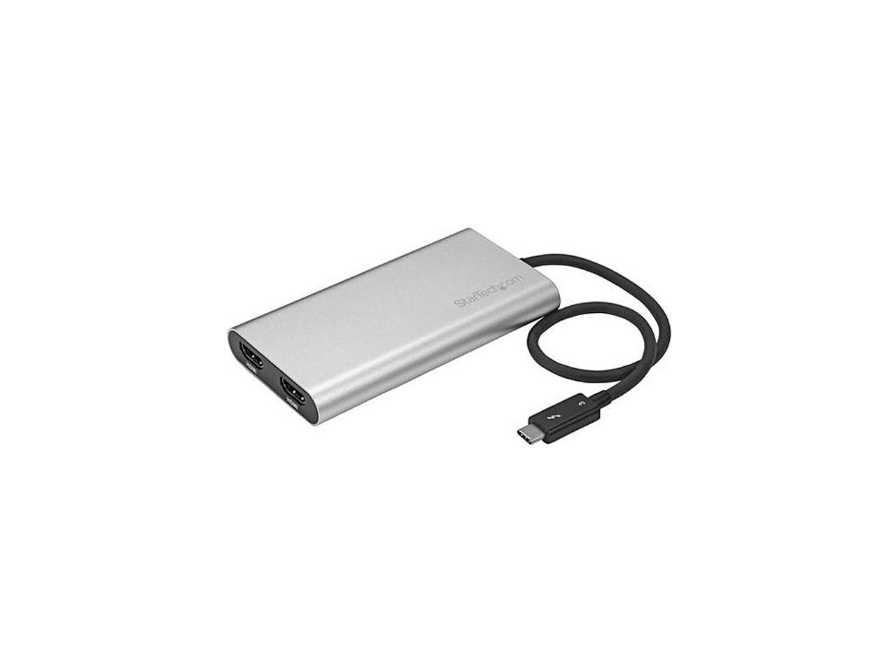 StarTech.com TB32HD24K60 Thunderbolt 3 to Dual HDMI Adapter- 4K 60Hz - Mac and Windows Compatible - USB C Adapter - USB C HDMI - Thunderbolt 3 to HDMI