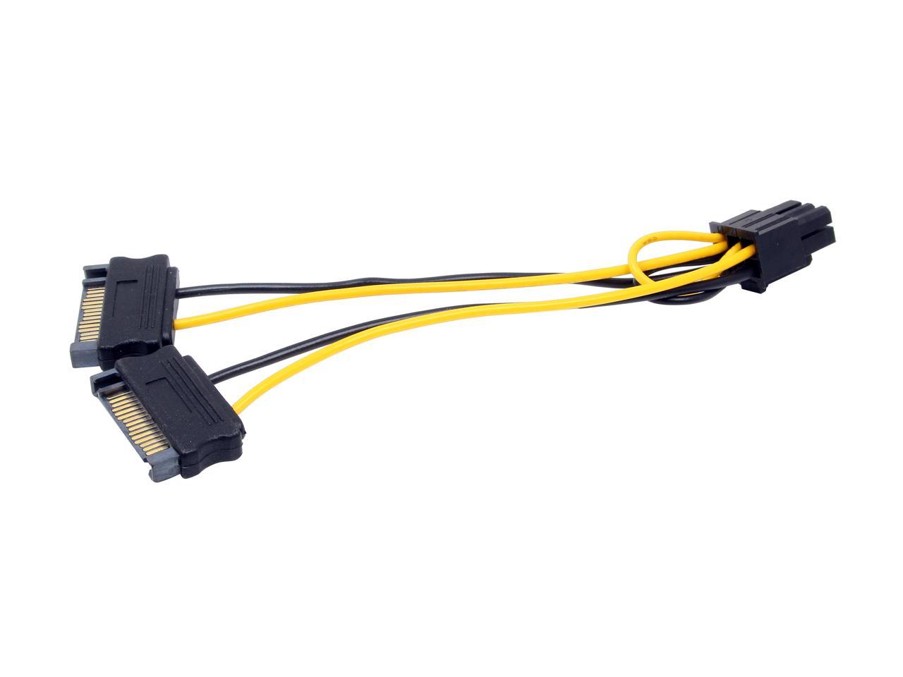 StarTech.com SATPCIEXADAP 6 in. 6in SATA Power to 6 Pin PCI Express Video Card Power Cable Adapter