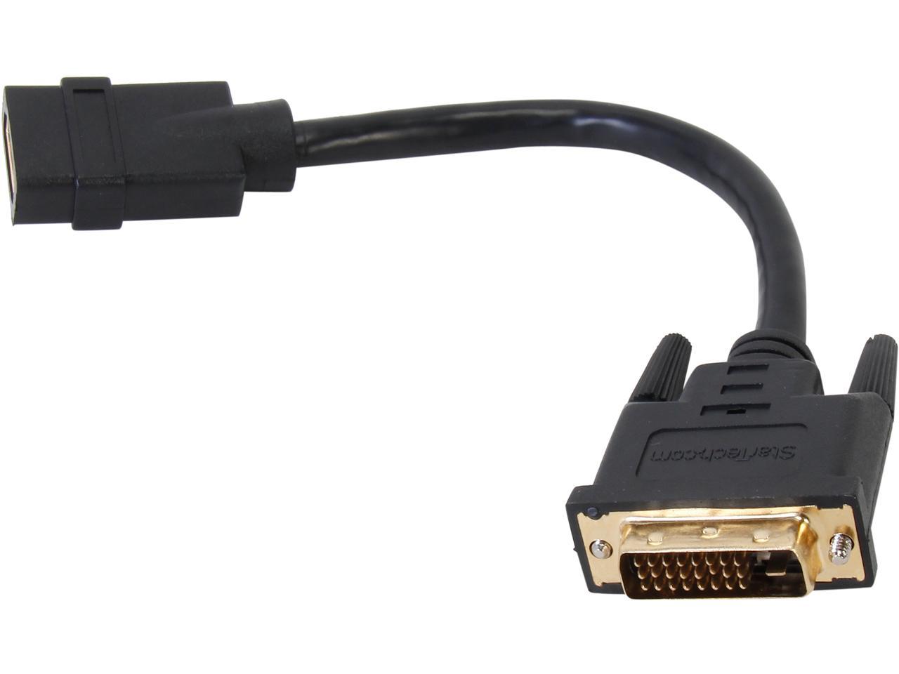 StarTech.com HDDVIFM8IN 8in HDMI to DVI-D Video Cable Adapter - HDMI Female to DVI Male - HDMI to DVI Dongle Adapter Cable