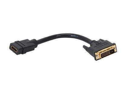StarTech.com HDDVIFM8IN 8in HDMI to DVI-D Video Cable Adapter - HDMI Female to DVI Male - HDMI to DVI Dongle Adapter Cable