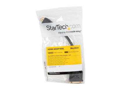 StarTech.com HDDVIMF8IN 8in HDMI to DVI-D Video Cable Adapter - HDMI Male to DVI Female - HDMI to DVI Dongle Adapter Cable