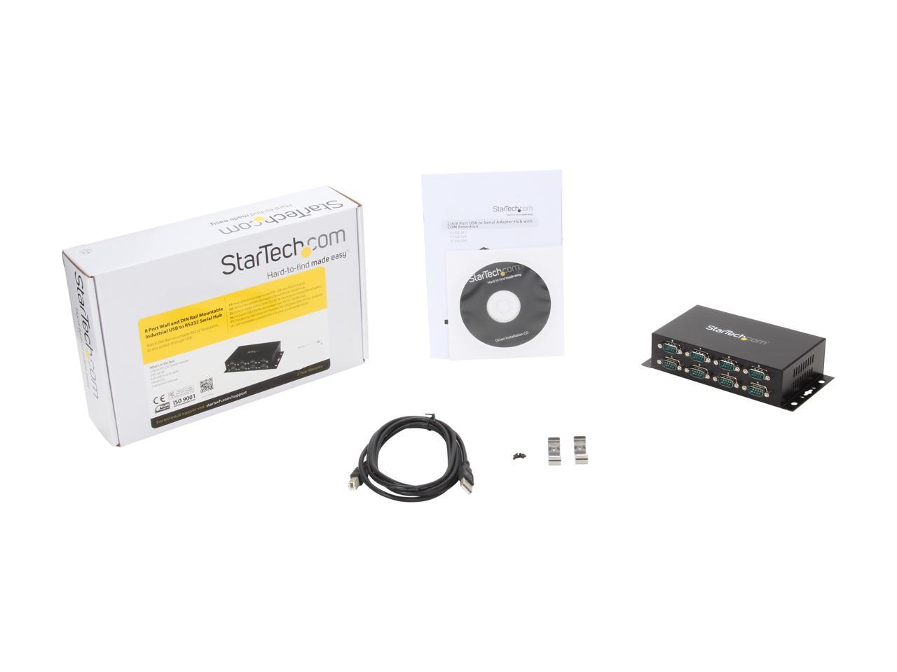 StarTech.com ICUSB2328I USB to Serial Adapter Hub - 8 Port - Industrial - Wall Mount - Din Rail - COM Port Retention - FTDI USB to RS232