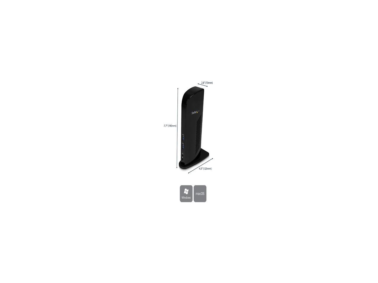 StarTech.com USB3SDOCKHD USB 3.0 Docking Station, Compatible with Windows / macOS, Supports Dual Displays, HDMI and DVI, DVI to VGA Adapter Included (USB3SDOCKHD) by StarTech.com.com