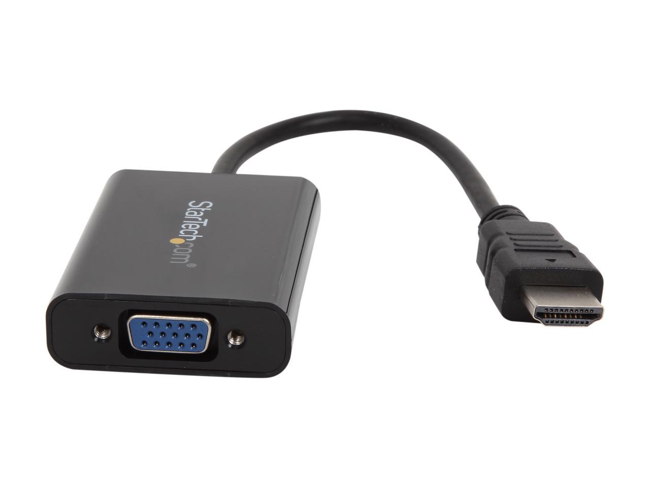 StarTech.com HD2VGAA2 HDMI to VGA Adapter - With Audio - 1080p - 1920 x 1200 - Black - HDMI Converter - VGA to HDMI Monitor Adapter