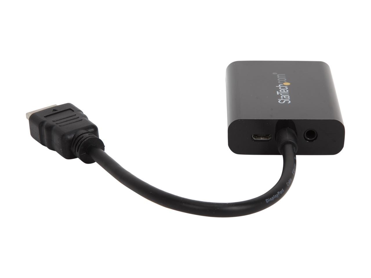 StarTech.com HD2VGAA2 HDMI to VGA Adapter - With Audio - 1080p - 1920 x 1200 - Black - HDMI Converter - VGA to HDMI Monitor Adapter
