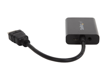 StarTech.com HD2VGAA2 HDMI to VGA Adapter - With Audio - 1080p - 1920 x 1200 - Black - HDMI Converter - VGA to HDMI Monitor Adapter