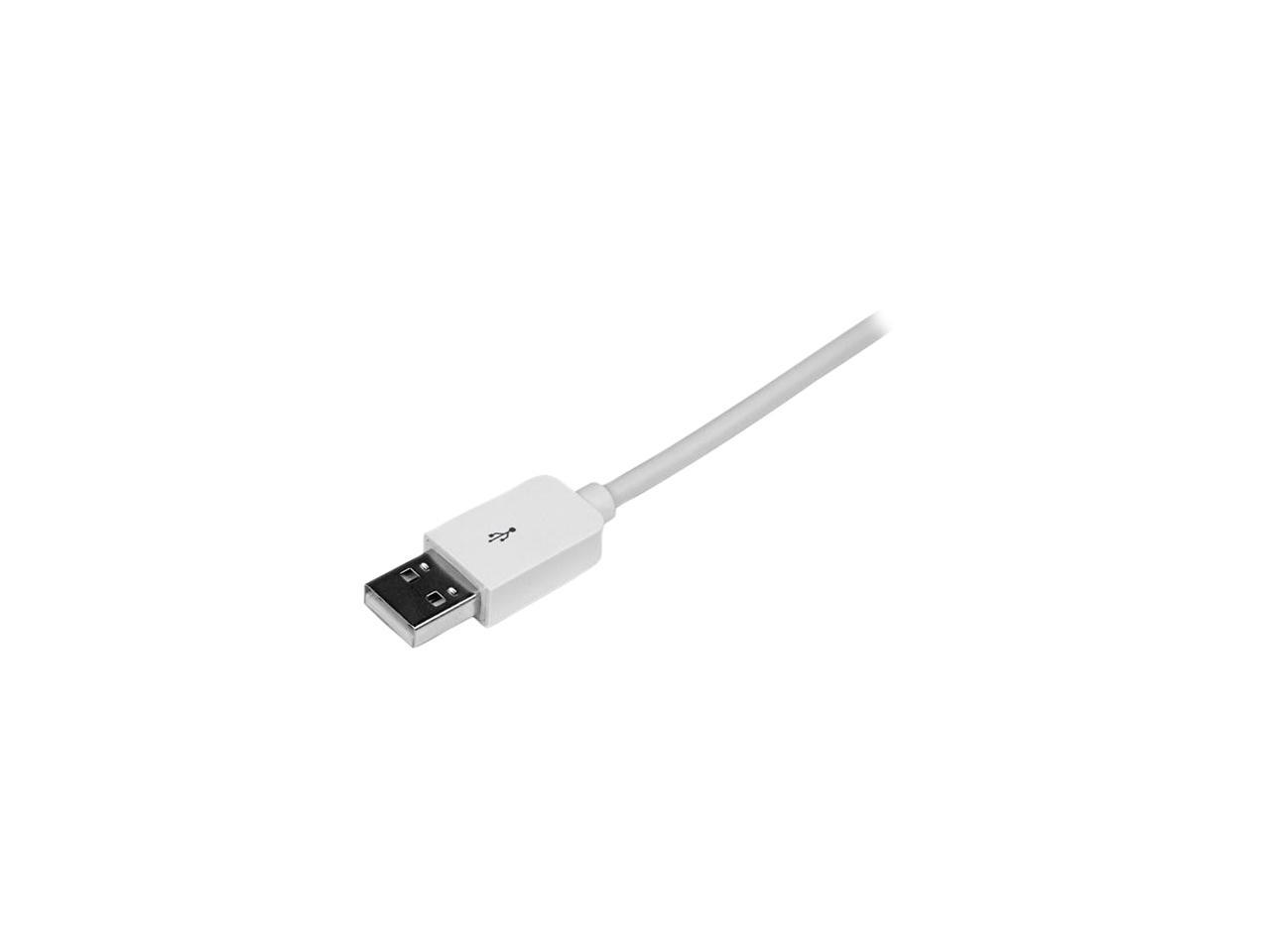 StarTech.com USBLT2MW 2m (6ft) Long White Apple® 8-pin Lightning Connector to USB Cable for iPhone / iPod / iPad - Charge and Sync Cable