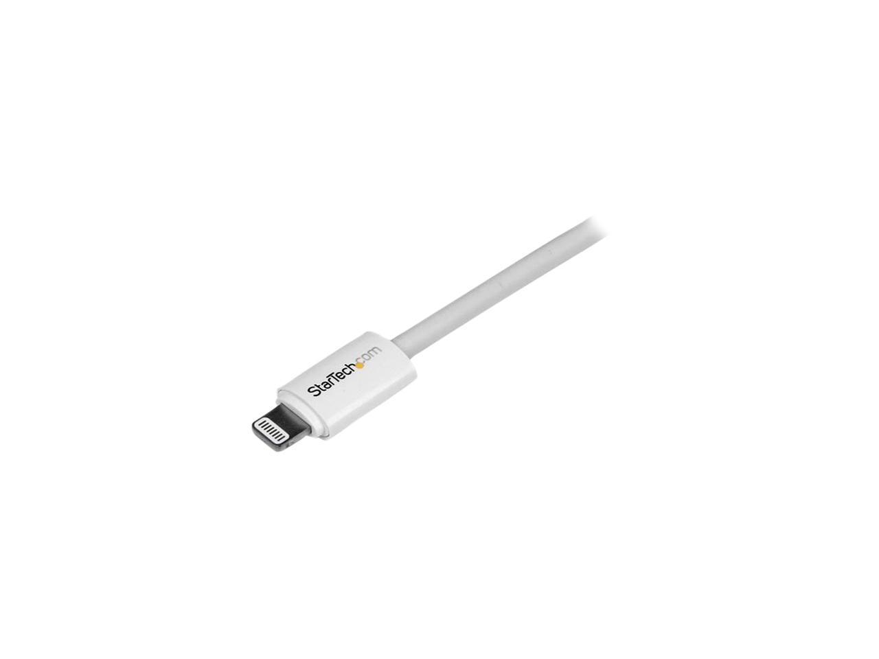 StarTech.com USBLT2MW 2m (6ft) Long White Apple® 8-pin Lightning Connector to USB Cable for iPhone / iPod / iPad - Charge and Sync Cable