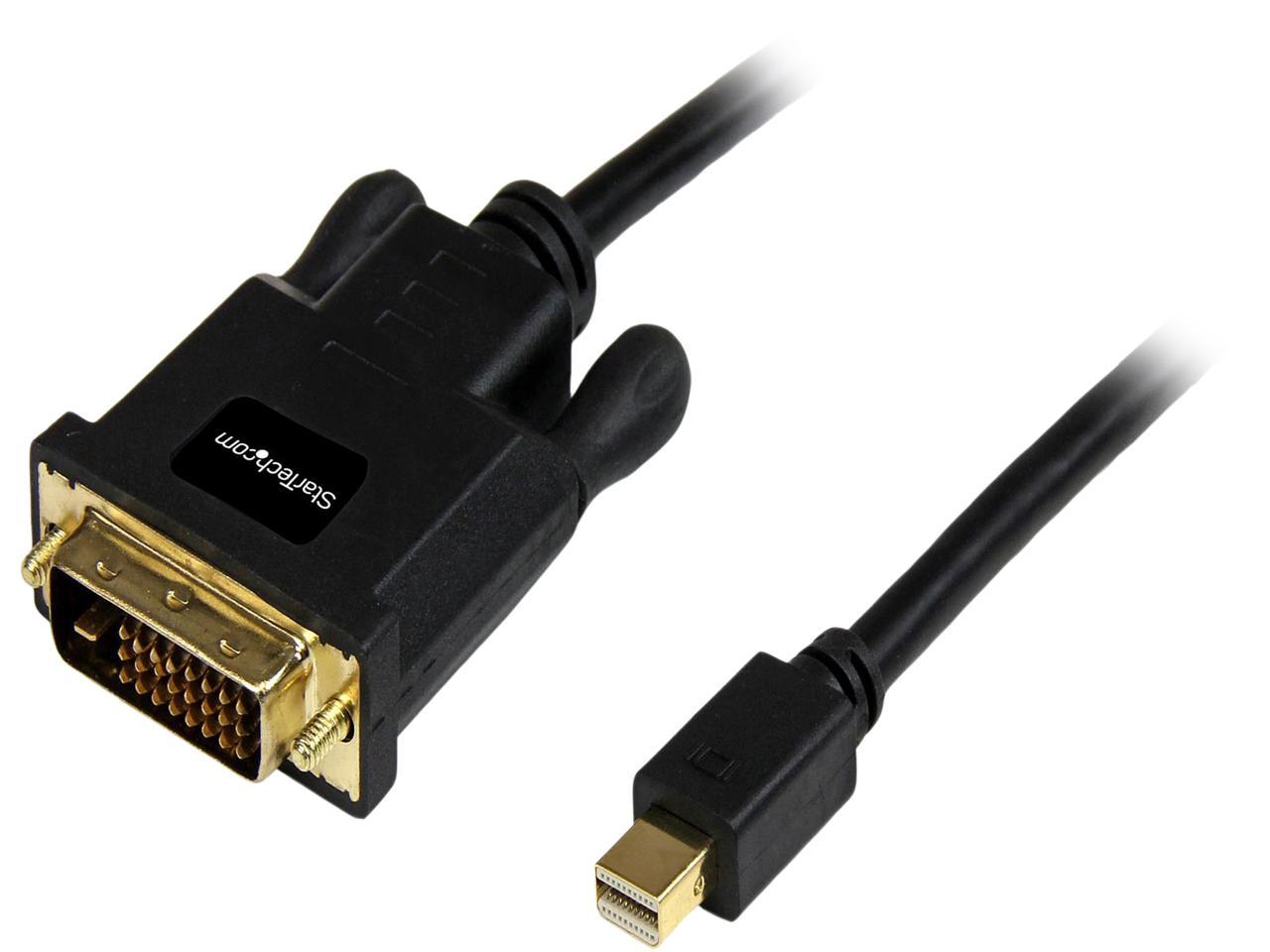 StarTech.com MDP2DVIMM3B 3 ft Mini DisplayPort to DVI Adapter Cable - Mini DP to DVI Video Converter - MDP to DVI Cable for Mac / PC 1920x1200 - 1 pack