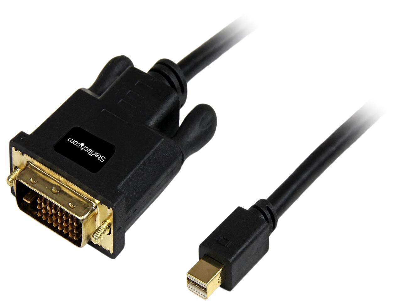 StarTech.com MDP2DVIMM6B 6 ft Mini DisplayPort to DVI Adapter Cable - Mini DP to DVI Video Converter - MDP to DVI Cable for Mac / PC 1920x1200 - 1 pack