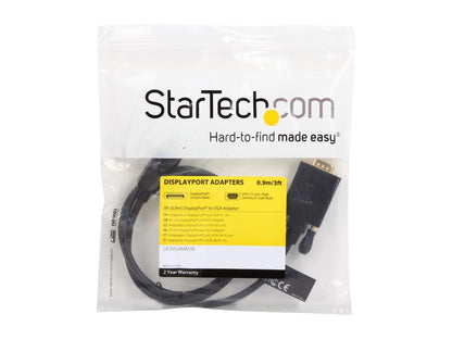StarTech DP2VGAMM3B 3 ft. DisplayPort to VGA Adapter Cable - DP to VGA Video Converter - Active DisplayPort to VGA Cable for PC 1920 x 1200 - Black