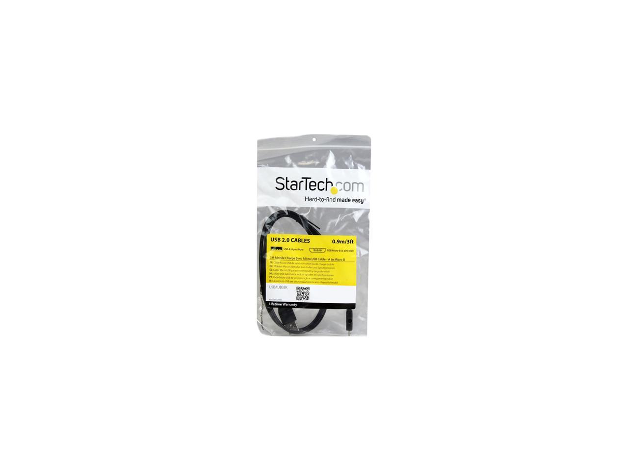 StarTech.com 3 ft Mobile Charge Sync USB to Slim Micro USB Cable for Smartphones and Tablets - A to Micro B