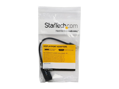 StarTech.com MDP2HD4KS Mini DisplayPort to HDMI Audio / Video Converter – mDP 1.2 to HDMI Active Adapter for Ultrabook / Laptop – 4K @ 30Hz - Black
