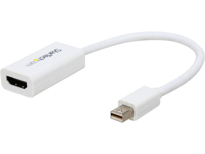 StarTech MDP2HD4KSW Mini DisplayPort to HDMI 4K Audio / Video Converter - mDP 1.2 to HDMI Active Adapter for MacBook Pro/Air - 4K @ 30 Hz - White