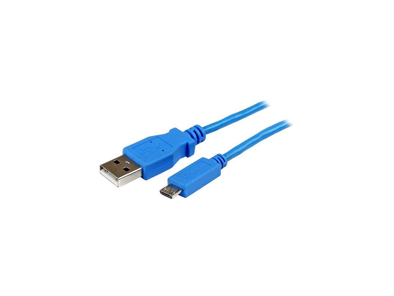 StarTech.com 1m Blue Mobile Charge Sync USB to Slim Micro USB Cable for Smartphones and Tablets - A to Micro B