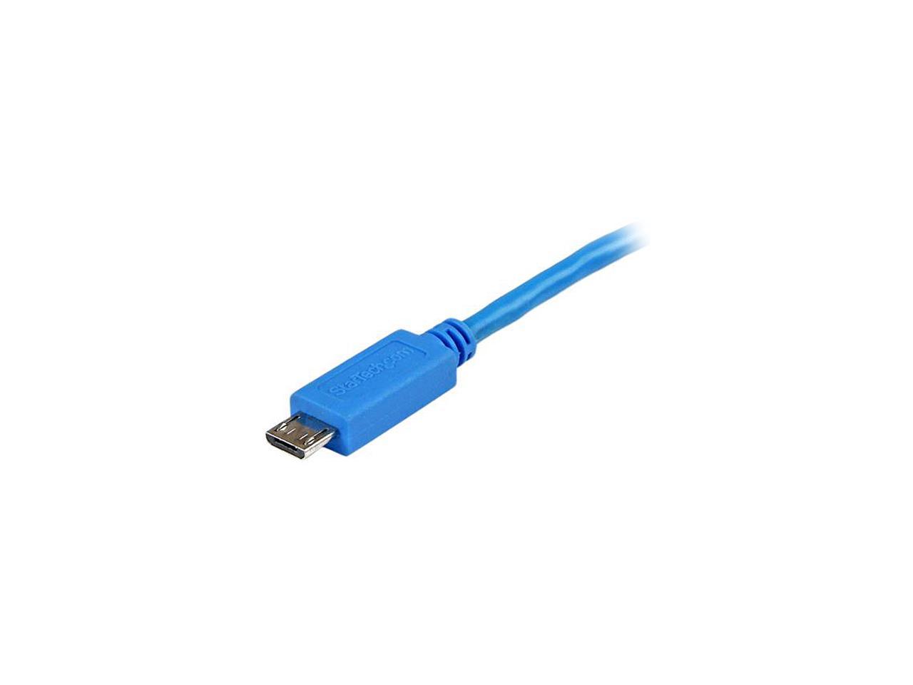 StarTech.com 1m Blue Mobile Charge Sync USB to Slim Micro USB Cable for Smartphones and Tablets - A to Micro B