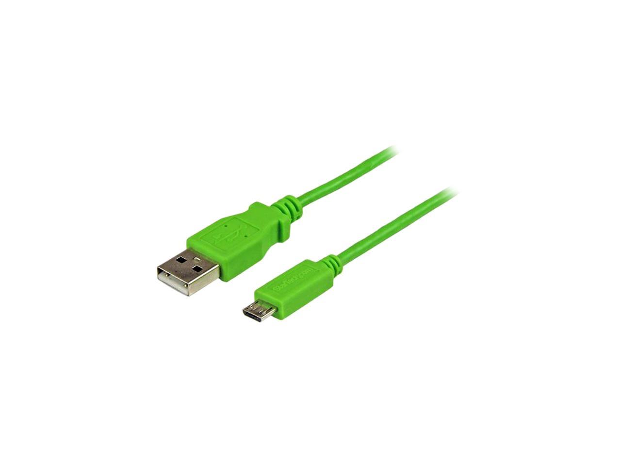 StarTech.com 1m Green Mobile Charge Sync USB to Slim Micro USB Cable for Smartphones and Tablets - A to Micro B