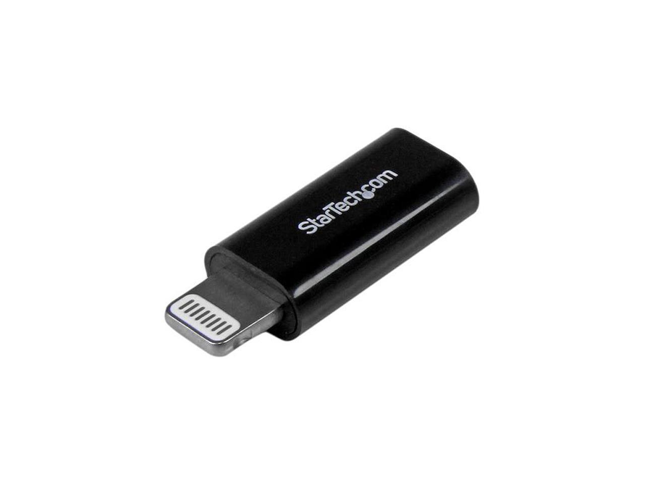 StarTech.com Black Apple 8-pin Lightning Connector to Micro USB Adapter for iPhone / iPod / iPad