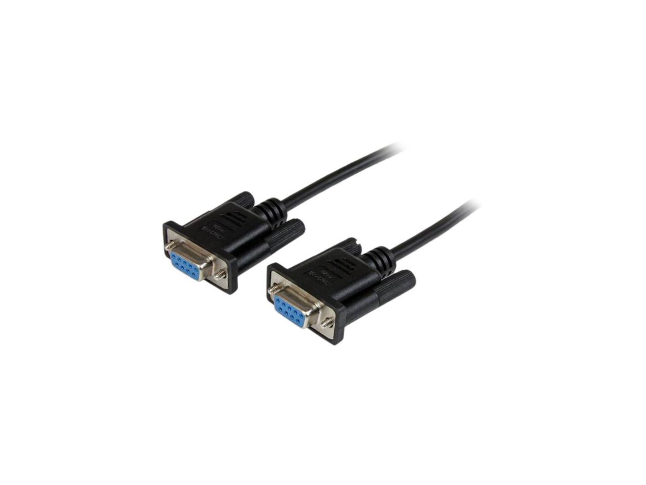 StarTech SCNM9FF2MBK 2m Black DB9 RS232 Serial Null Modem Cable F/F - DB9 Female to Female - 9-Pin RS232 Null Modem Cable, 2-Meter, Black