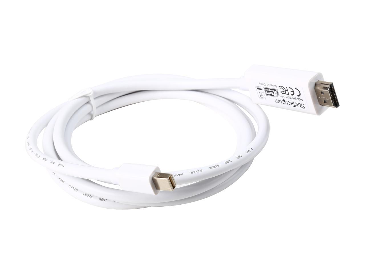 StarTech.com Model MDP2HDMM2MW Mini DisplayPort to HDMI converter cable - 4K Male to Male