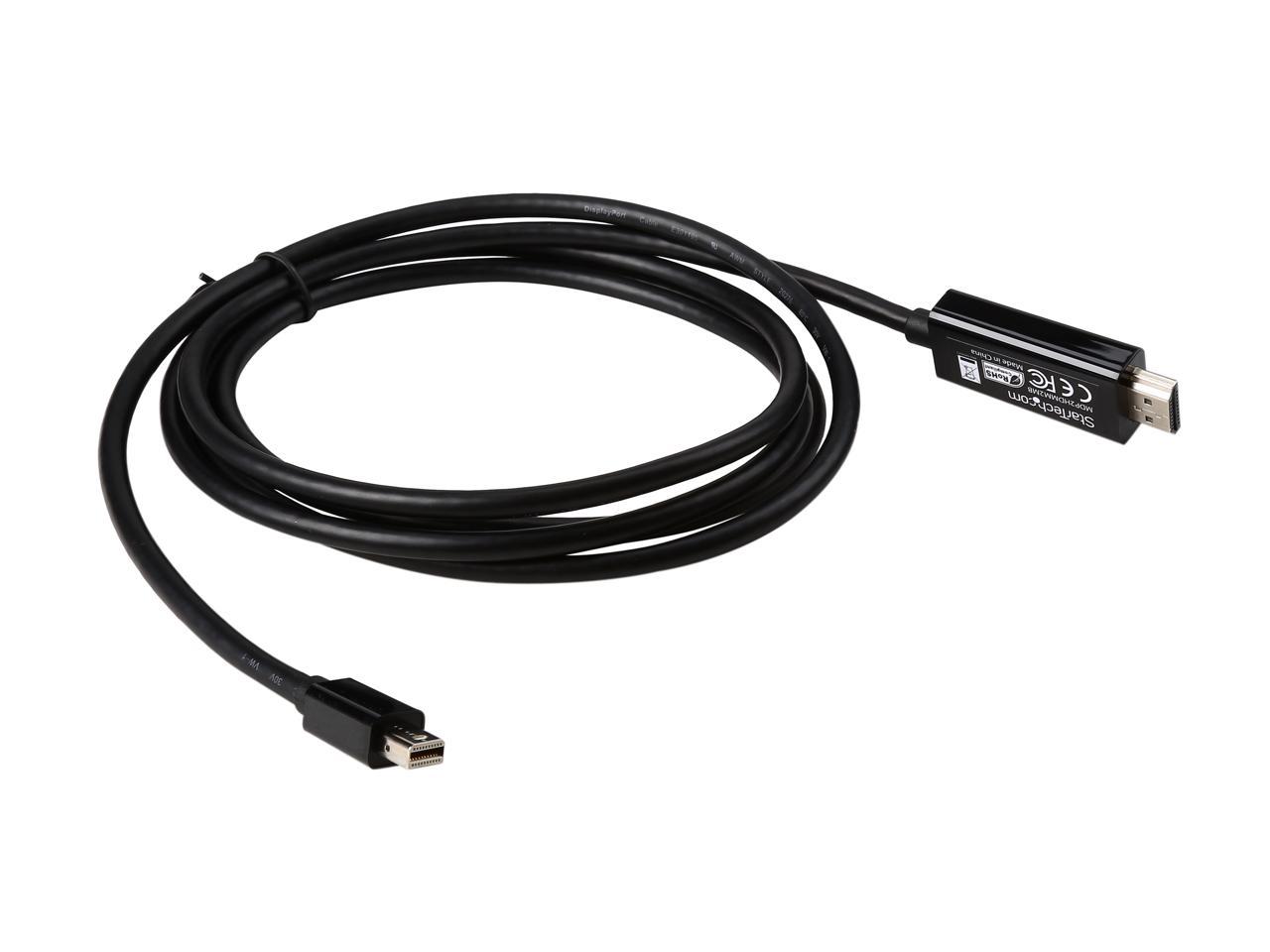 StarTech.com MDP2HDMM2MB Mini DisplayPort to HDMI Converter Cable - 6 ft (2m) - mDP to HDMI Adapter with Built-in cable - (M / M) Ultra HD 4K
