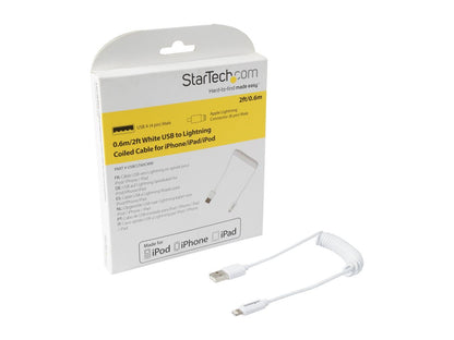 StarTech.com USBCLT60CMW White Lightning to USB cable - coiled
