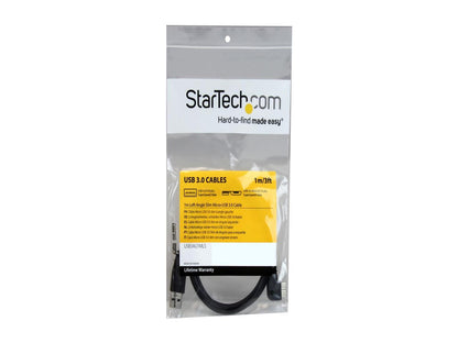 StarTech.com 1m 3 ft Slim Micro USB 3.0 Cable - M/M - USB 3.0 A to Left-Angle Micro USB - USB 3.1 Gen 1 (5 Gbps)