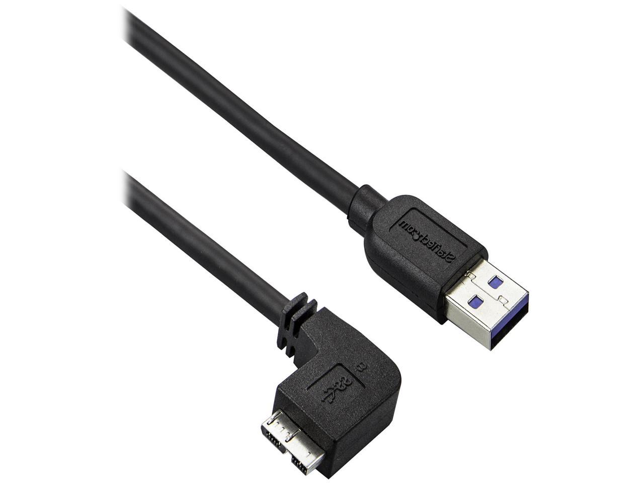 StarTech.com 1m 3 ft Slim Micro USB 3.0 Cable - M/M - USB 3.0 A to Left-Angle Micro USB - USB 3.1 Gen 1 (5 Gbps)