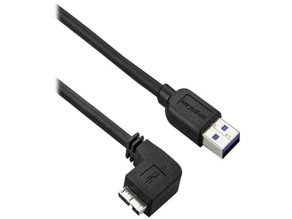 StarTech.com 1m 3 ft Slim Micro USB 3.0 Cable - M/M - USB 3.0 A to Left-Angle Micro USB - USB 3.1 Gen 1 (5 Gbps)