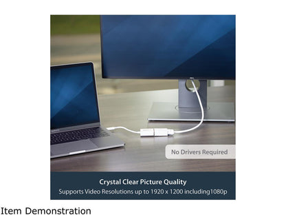 StarTech.com CDP2VGAW USB-C to VGA Adapter - White - 1080p - Video Converter For Your MacBook Pro / Projector / VGA Display (CDP2VGAW)