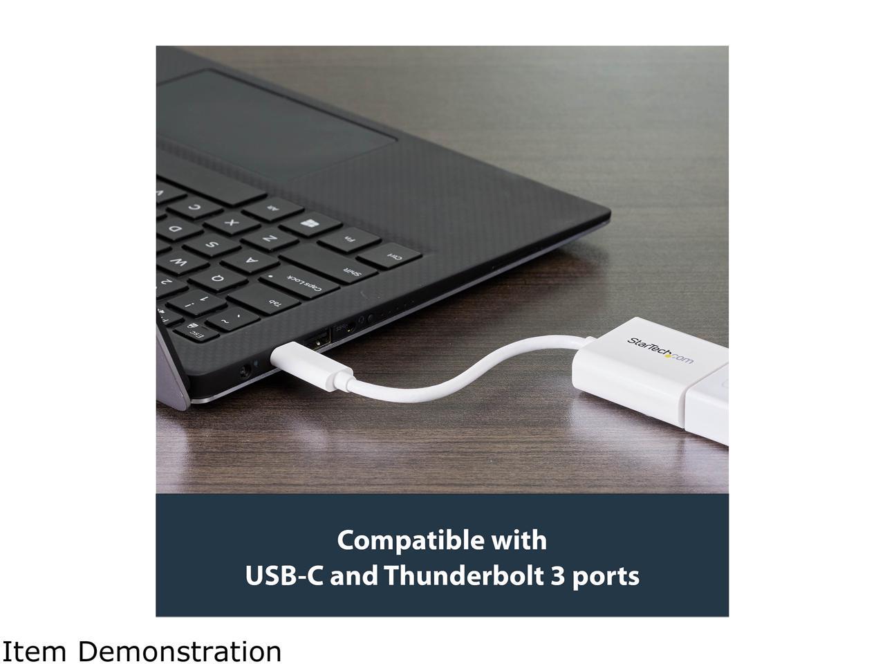 StarTech.com CDP2VGAW USB-C to VGA Adapter - White - 1080p - Video Converter For Your MacBook Pro / Projector / VGA Display (CDP2VGAW)