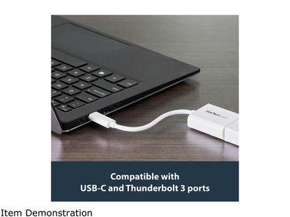 StarTech.com CDP2VGAW USB-C to VGA Adapter - White - 1080p - Video Converter For Your MacBook Pro / Projector / VGA Display (CDP2VGAW)