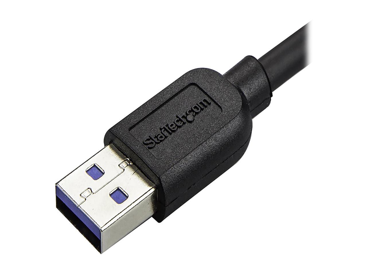 StarTech.com 0.5m 20in Slim Micro USB 3.0 Cable - M/M - USB 3.0 A to Left-Angle Micro USB - USB 3.1 Gen 1 (5 Gbps)