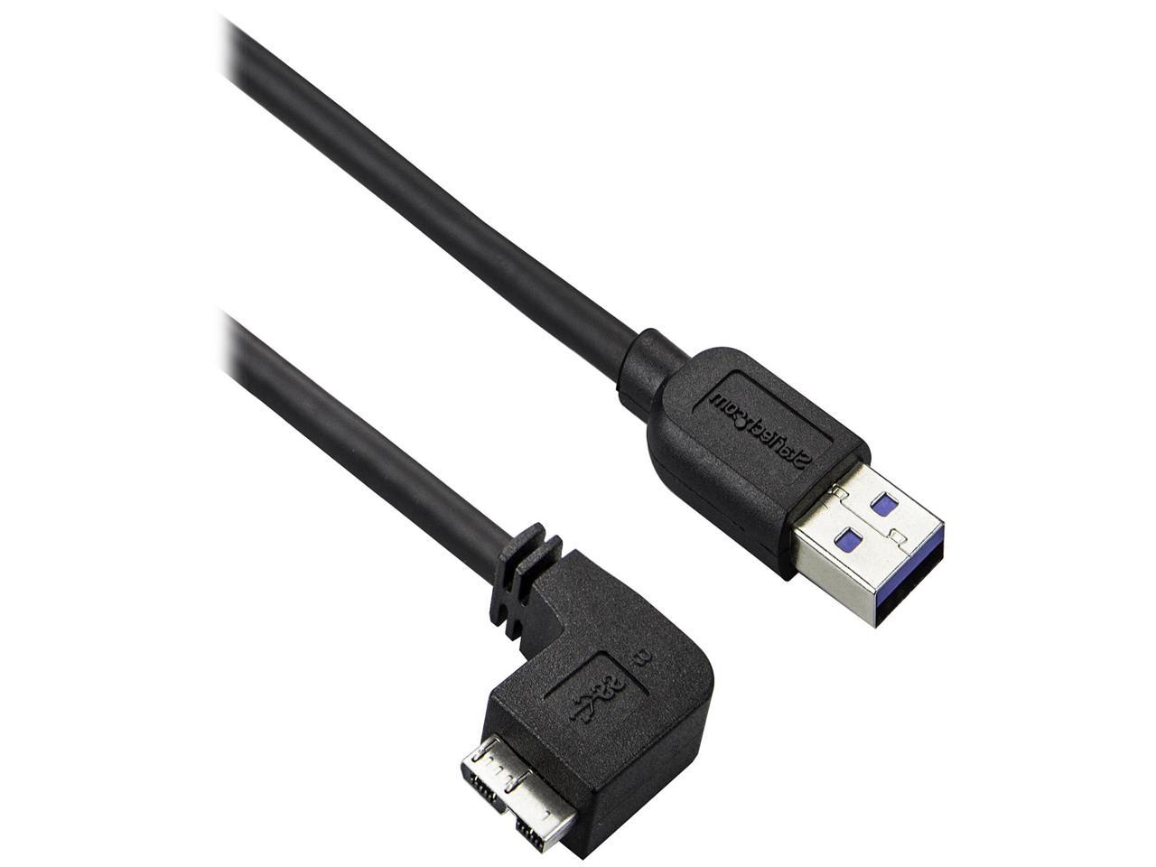 StarTech.com 0.5m 20in Slim Micro USB 3.0 Cable - M/M - USB 3.0 A to Left-Angle Micro USB - USB 3.1 Gen 1 (5 Gbps)