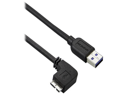 StarTech.com 0.5m 20in Slim Micro USB 3.0 Cable - M/M - USB 3.0 A to Left-Angle Micro USB - USB 3.1 Gen 1 (5 Gbps)
