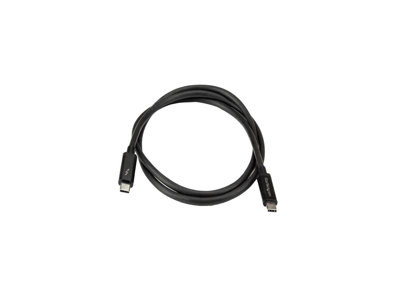 StarTech TBLT3MM1M Thunderbolt 3 Cable - 3 ft. / 1m - 4K 60 Hz - 20Gbps - USB C to USB C Cable - Thunderbolt 3 USB Type C Charger Cable - 1 pack