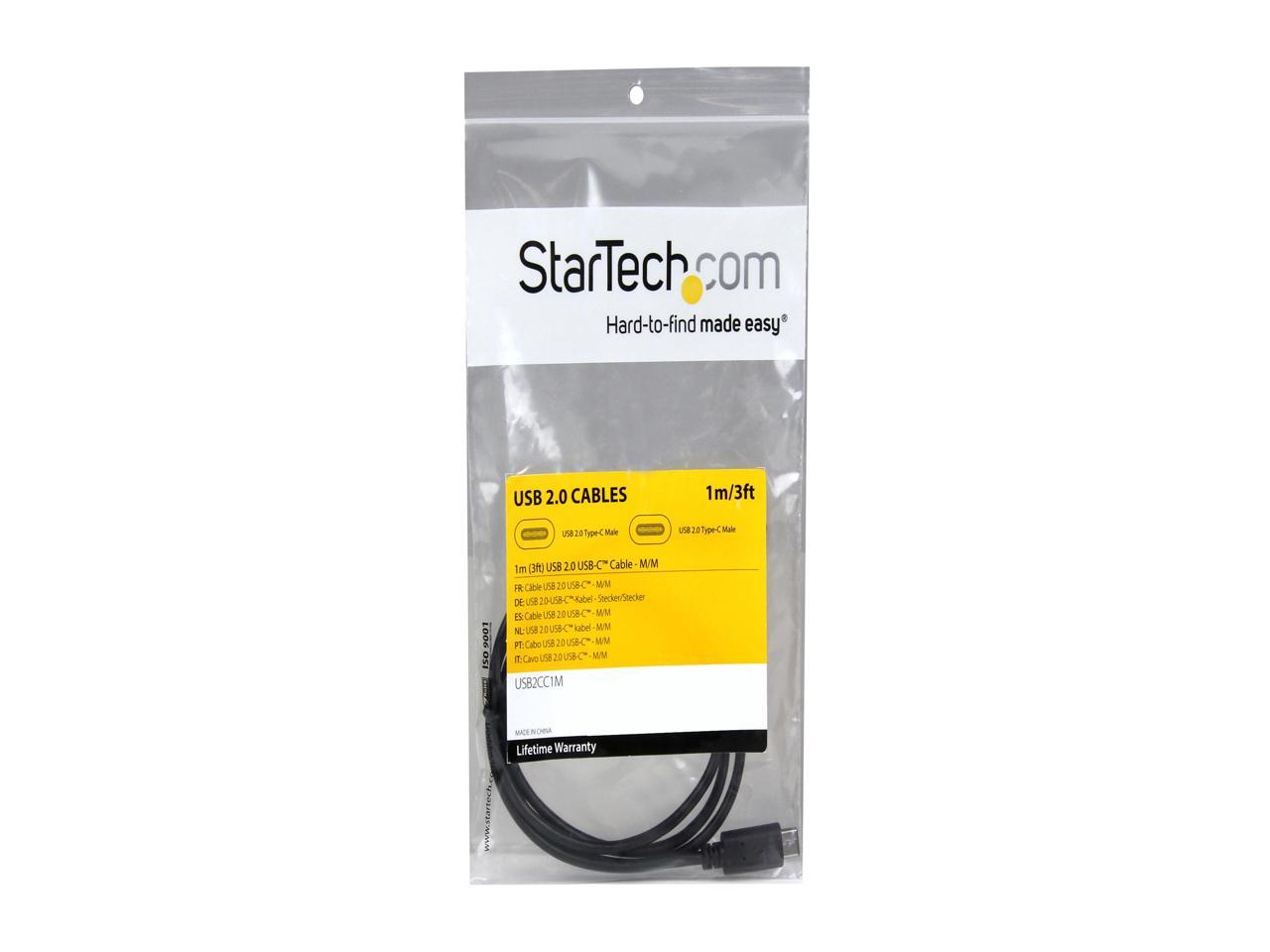 StarTech.com 1m 3 ft USB C Cable - M/M - USB 2.0 - USB Type C Cable - Compatible with USB C laptops & mobile devices such as Apple MacBook, Dell XPS, Nexus 6P / 5X & more
