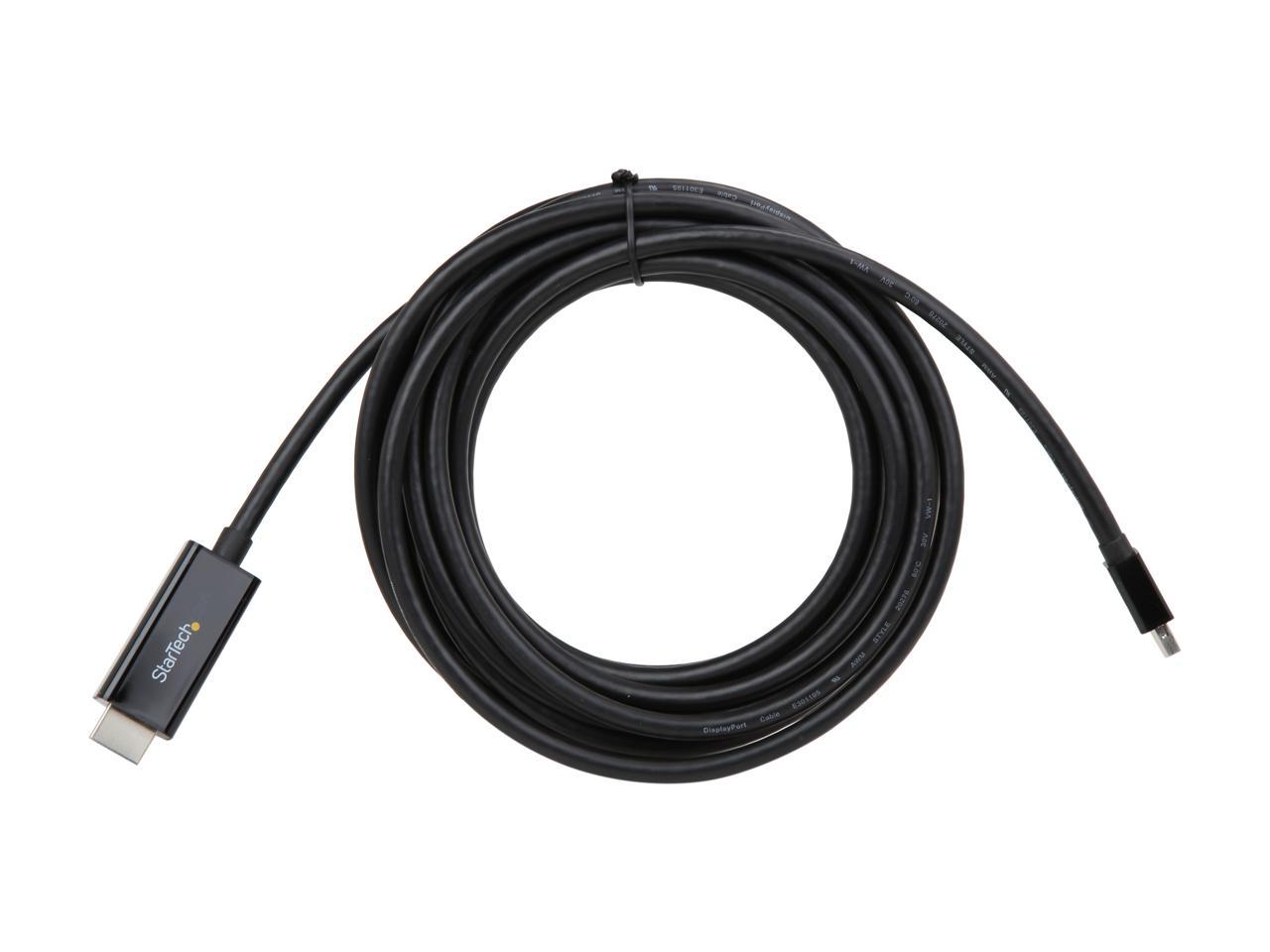 StarTech MDP2HDMM5MB 16.4ft. BlackMini DisplayPort to HDMI Adapter Cable 4K 30Hz M-M