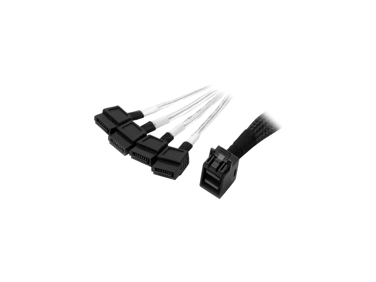 StarTech.com Model SAS43SAT1M 3.3 ft. Internal Mini-SAS to SATA Cable - SFF-8643 to 4x SATA - 1 m Female to Female