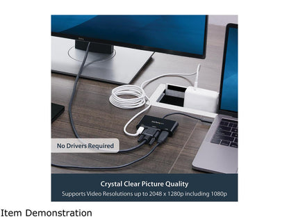 StarTech CDP2VGAUACP USB-C VGA Multiport Adapter - USB-A Port - with Power Delivery (USB PD) - USB C Adapter Converter - USB C Dongle