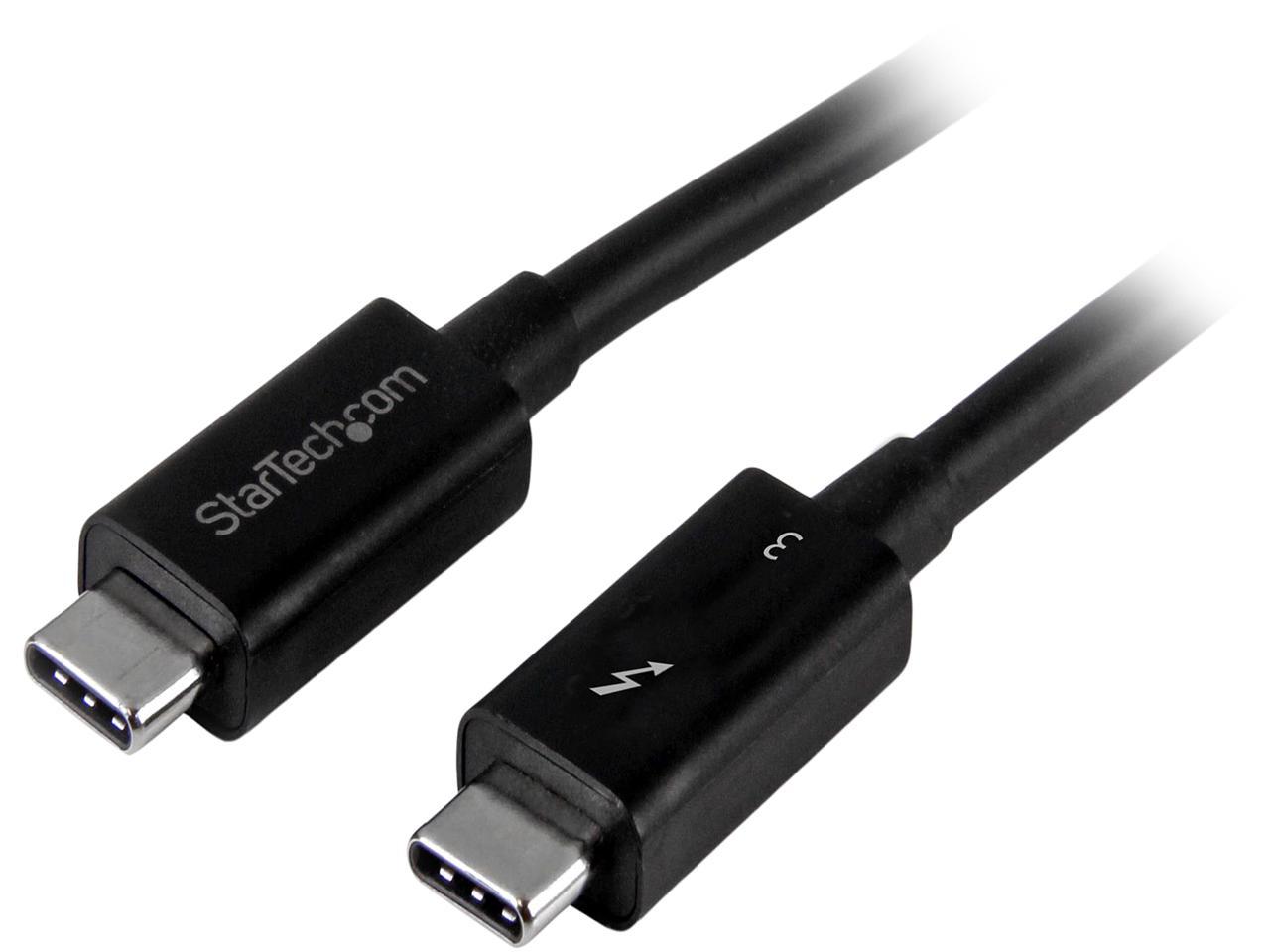 StarTech.com TBLT3MM1MA Thunderbolt 3 Cable - 3 ft / 1m - 4K 60Hz - 40Gbps - USB C to USB C Cable - Thunderbolt 3 USB Type C Charger - 1 pack