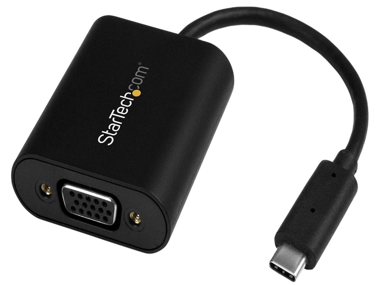 StarTech CDP2VGASA USB-C to HDMI Adapter - With Stay Awake - Presentation Mode - USB C Adapter - USB-C to VGA Projector Adapter