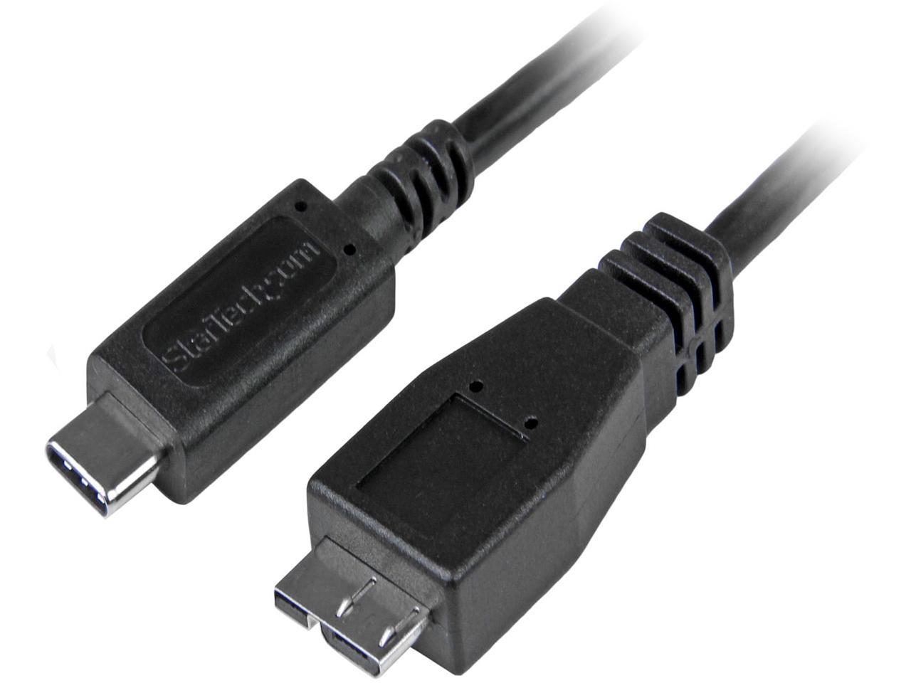 StarTech USB31CUB50CM USB C to Micro USB Cable 0.5m - USB 3.1 Type C to Micro USB Type B Cable - Micro USB 3.1 to USB-C - Thunderbolt 3 Compatible