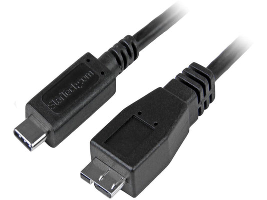 StarTech USB31CUB50CM USB C to Micro USB Cable 0.5m - USB 3.1 Type C to Micro USB Type B Cable - Micro USB 3.1 to USB-C - Thunderbolt 3 Compatible