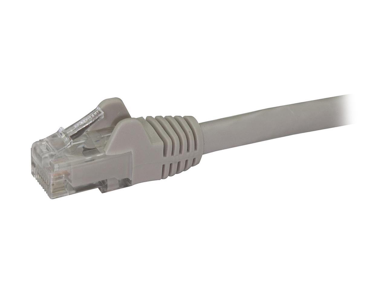 StarTech N6PATCH1GR 1 ft. Gray Cat6 Patch Cable with Snagless RJ45 Connectors - Short Ethernet Cable - 1 ft. Cat 6 UTP Cable